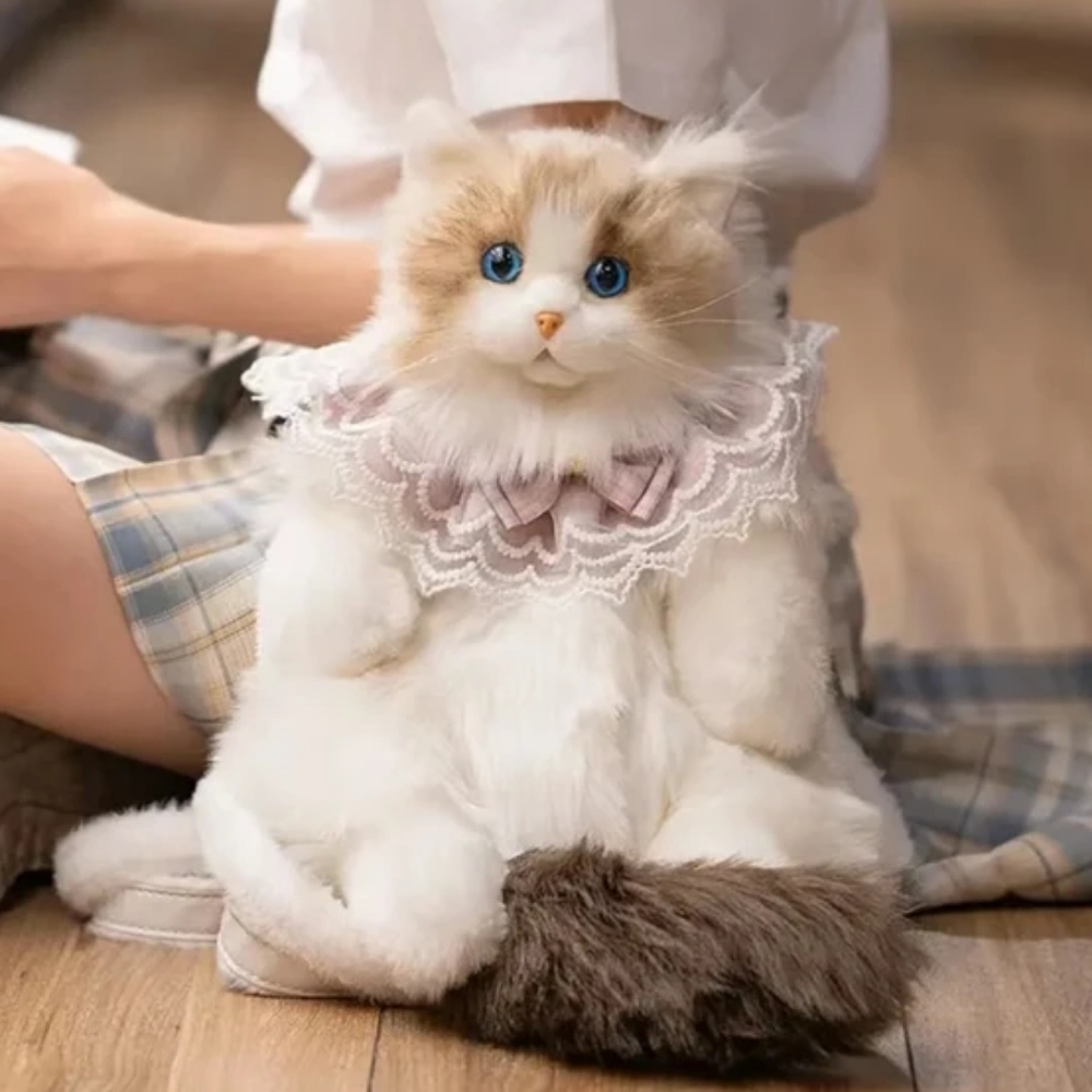 Realistic cat randomly backpack plush - chongker kitty bag
